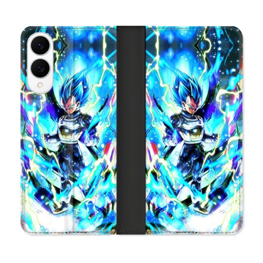 Housse Cuir Portefeuille Pour Samsung Galaxy S25 EDGE Manga Dragon Ball Vegeta Bleu