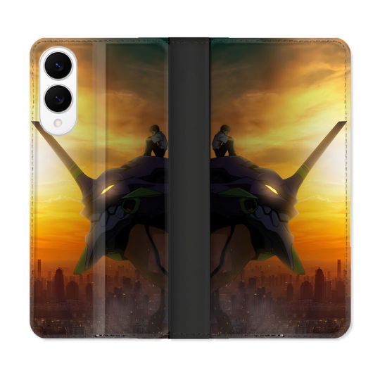 Housse Cuir Portefeuille Pour Samsung Galaxy S25 EDGE Manga Evangelion