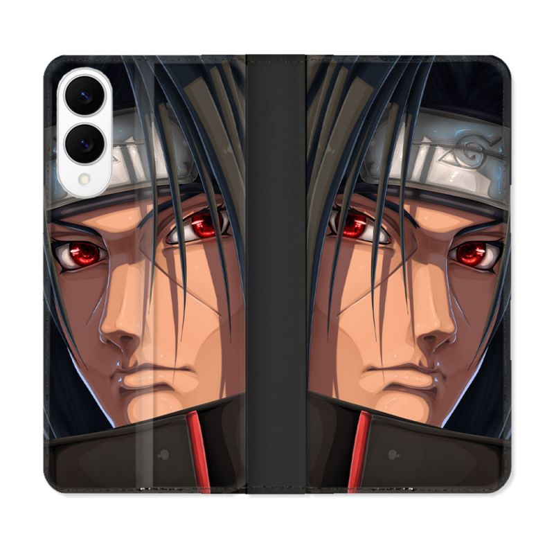 Housse Cuir Portefeuille Pour Samsung Galaxy S25 EDGE Manga Naruto Itachi Visage