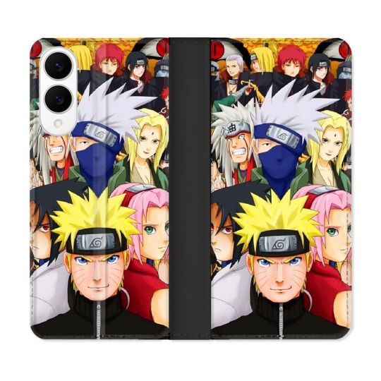 Housse Cuir Portefeuille Pour Samsung Galaxy S25 EDGE Manga Naruto Team