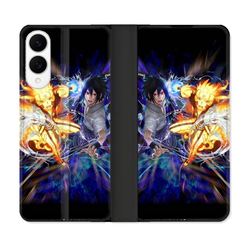 Housse Cuir Portefeuille Pour Samsung Galaxy S25 EDGE Manga Naruto VS