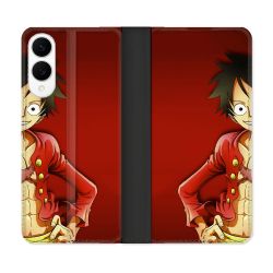 Housse Cuir Portefeuille Pour Samsung Galaxy S25 EDGE Manga One Piece Luffy