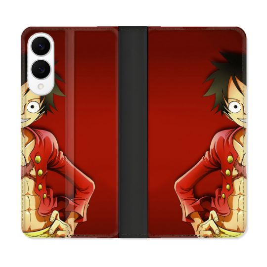 Housse Cuir Portefeuille Pour Samsung Galaxy S25 EDGE Manga One Piece Luffy