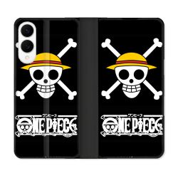 Housse Cuir Portefeuille Pour Samsung Galaxy S25 EDGE Manga One Piece Tete de Mort