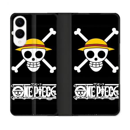 Housse Cuir Portefeuille Pour Samsung Galaxy S25 EDGE Manga One Piece Tete de Mort