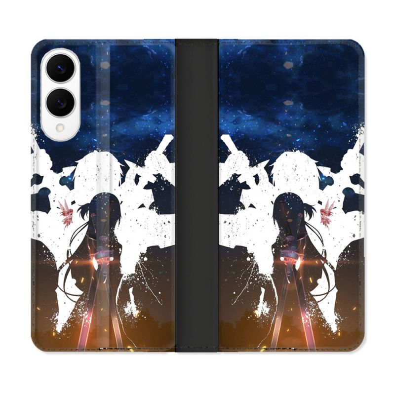 Housse Cuir Portefeuille Pour Samsung Galaxy S25 EDGE Manga SAO sword Art Online Asuna