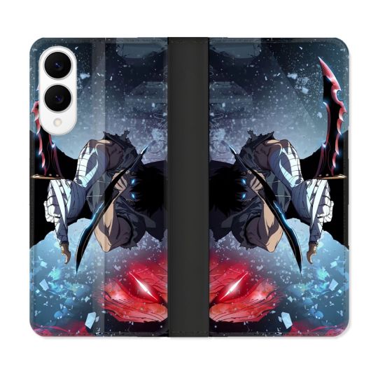 Housse Cuir Portefeuille Pour Samsung Galaxy S25 EDGE Manga Solo Leveling Sung Epee