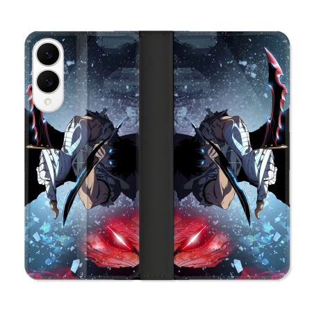 Housse Cuir Portefeuille Pour Samsung Galaxy S25 EDGE Manga Solo Leveling Sung Epee