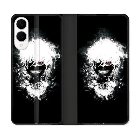 Housse Cuir Portefeuille Pour Samsung Galaxy S25 EDGE Manga Tokyo Ghoul Kaneki Tag