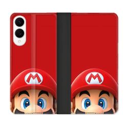 Housse Cuir Portefeuille Pour Samsung Galaxy S25 EDGE Mario Rouge