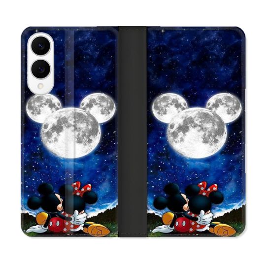 Housse Cuir Portefeuille Pour Samsung Galaxy S25 EDGE Mickey Minnie