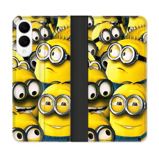 Housse Cuir Portefeuille Pour Samsung Galaxy S25 EDGE Minions Groupe