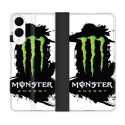 Housse Cuir Portefeuille Pour Samsung Galaxy S25 EDGE Monster Energy Tache