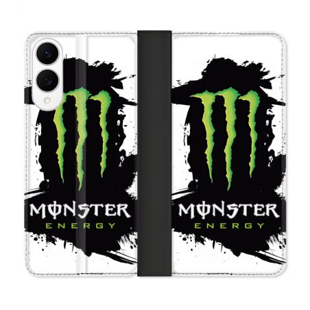 Housse Cuir Portefeuille Pour Samsung Galaxy S25 EDGE Monster Energy Tache
