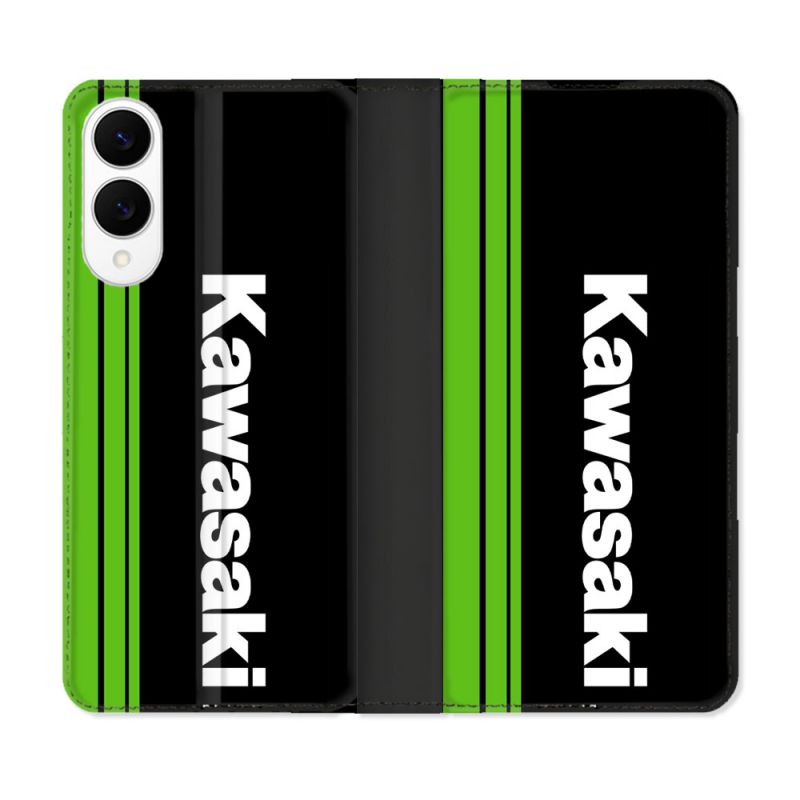 Housse Cuir Portefeuille Pour Samsung Galaxy S25 EDGE Moto Kawasaki