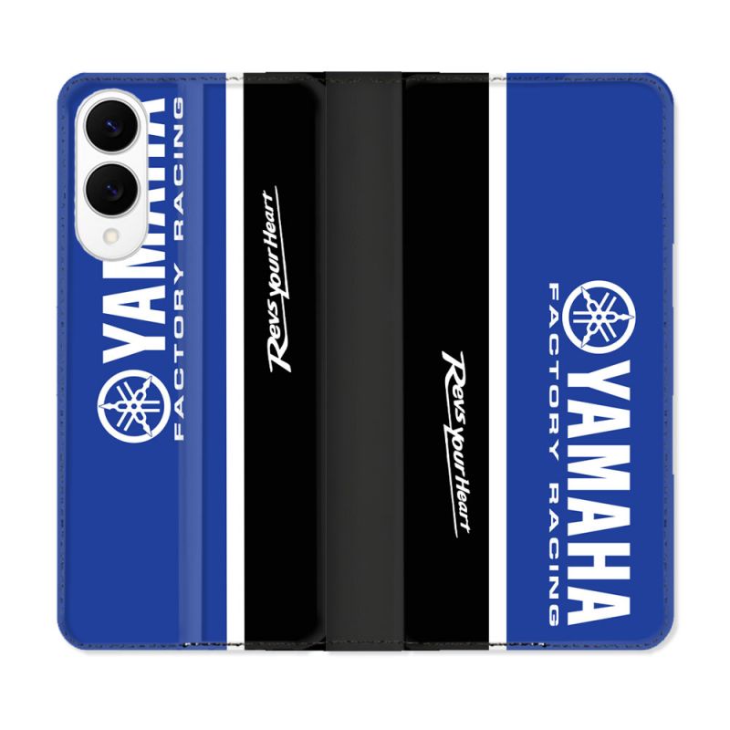 Housse Cuir Portefeuille Pour Samsung Galaxy S25 EDGE Moto Yamaha