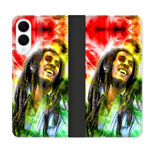Housse Cuir Portefeuille Pour Samsung Galaxy S25 EDGE Musique Bob Marley Color