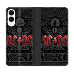 Housse Cuir Portefeuille Pour Samsung Galaxy S25 EDGE Musique Rock ACDC Rouge