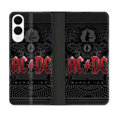 Housse Cuir Portefeuille Pour Samsung Galaxy S25 EDGE Musique Rock ACDC Rouge