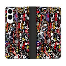 Housse Cuir Portefeuille Pour Samsung Galaxy S25 EDGE Musique Rock Groupe