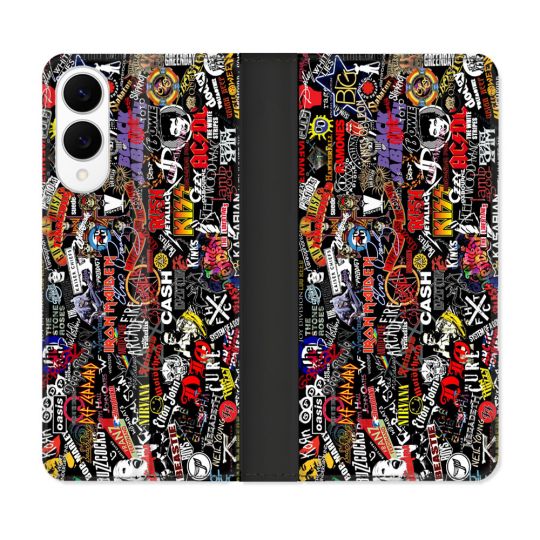 Housse Cuir Portefeuille Pour Samsung Galaxy S25 EDGE Musique Rock Groupe