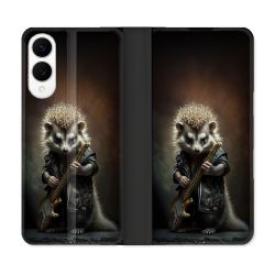 Housse Cuir Portefeuille Pour Samsung Galaxy S25 EDGE Musique Rock Herisson