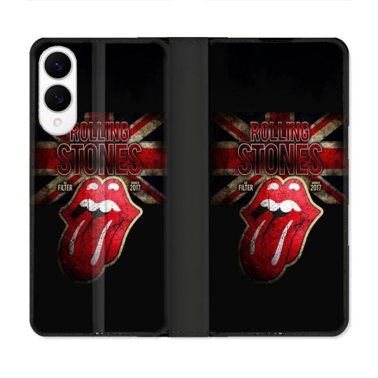 Housse Cuir Portefeuille Pour Samsung Galaxy S25 EDGE Musique Rolling Stones
