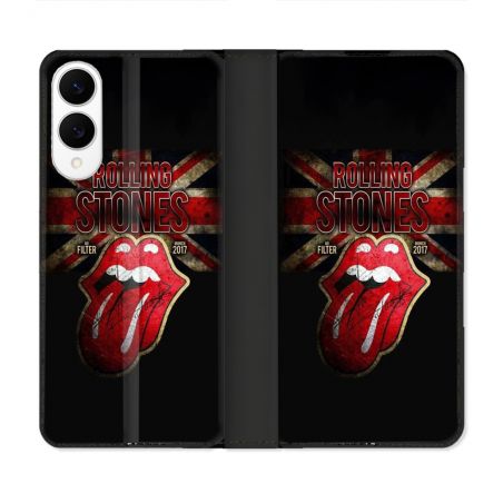 Housse Cuir Portefeuille Pour Samsung Galaxy S25 EDGE Musique Rolling Stones