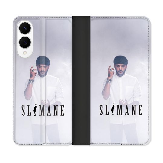 Housse Cuir Portefeuille Pour Samsung Galaxy S25 EDGE Musique Slimane Blanc