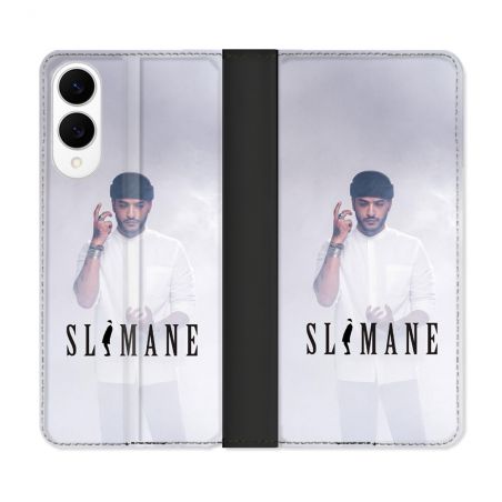 Housse Cuir Portefeuille Pour Samsung Galaxy S25 EDGE Musique Slimane Blanc