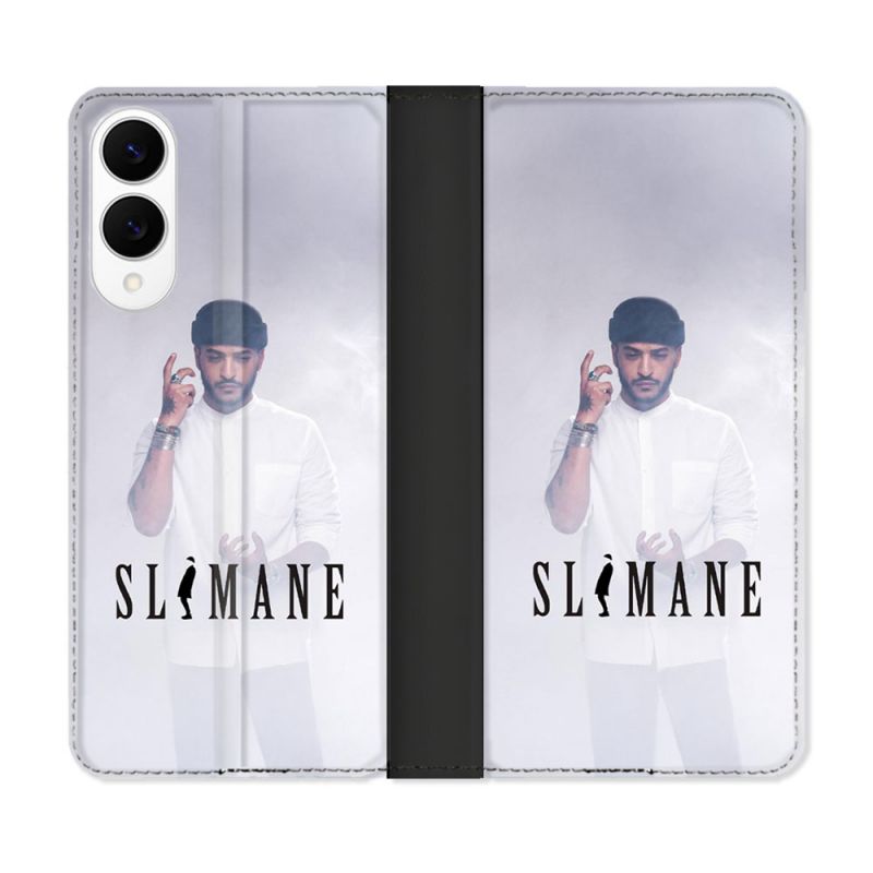 Housse Cuir Portefeuille Pour Samsung Galaxy S25 EDGE Musique Slimane Blanc