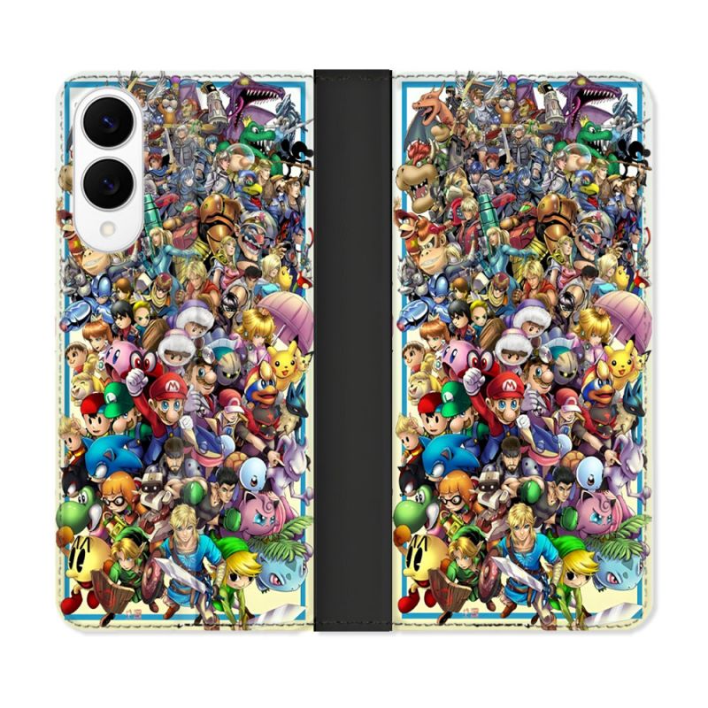 Housse Cuir Portefeuille Pour Samsung Galaxy S25 EDGE Nintendo
