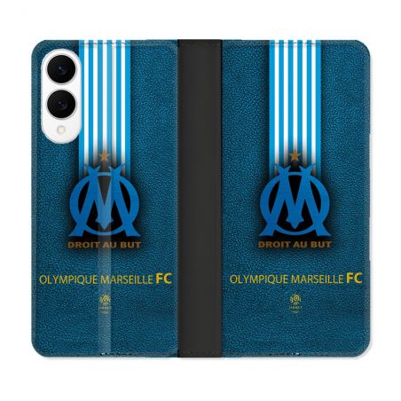 Housse Cuir Portefeuille Pour Samsung Galaxy S25 EDGE Olympique Marseille OM Bande
