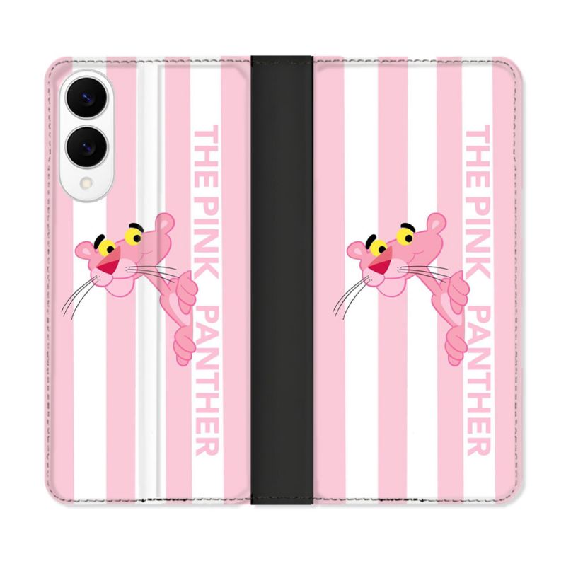 Housse Cuir Portefeuille Pour Samsung Galaxy S25 EDGE Panthere Rose