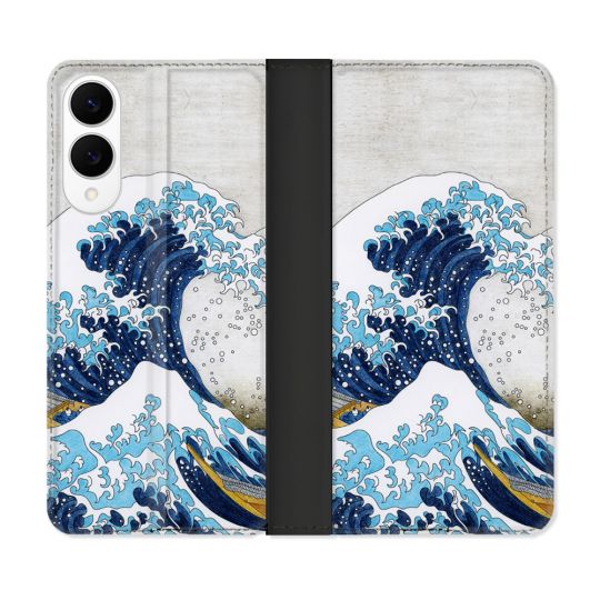 Housse Cuir Portefeuille Pour Samsung Galaxy S25 EDGE Peinture La Grande Vague
