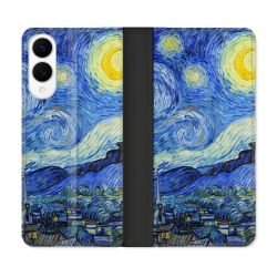 Housse Cuir Portefeuille Pour Samsung Galaxy S25 EDGE Peinture La nuit étoilée