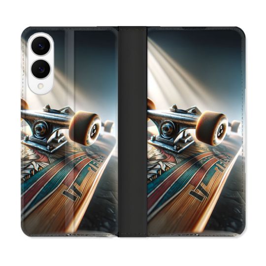 Housse Cuir Portefeuille Pour Samsung Galaxy S25 EDGE Planche Skate