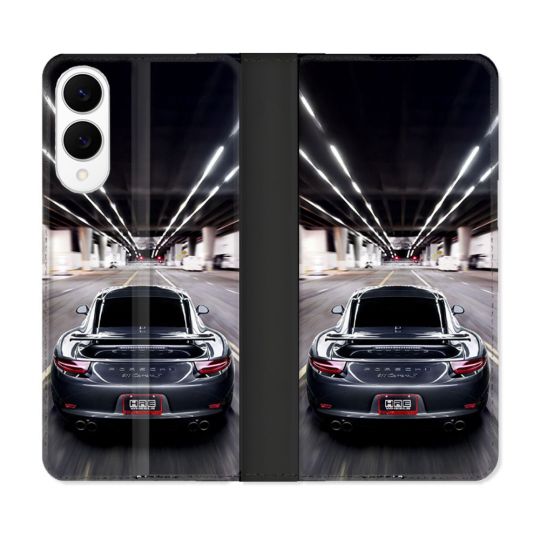 Housse Cuir Portefeuille Pour Samsung Galaxy S25 EDGE Porsche 911