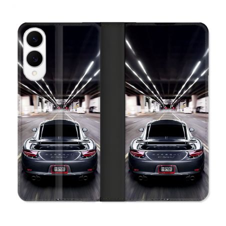 Housse Cuir Portefeuille Pour Samsung Galaxy S25 EDGE Porsche 911