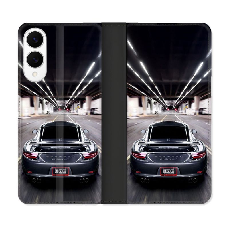 Housse Cuir Portefeuille Pour Samsung Galaxy S25 EDGE Porsche 911