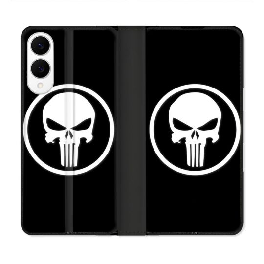 Housse Cuir Portefeuille Pour Samsung Galaxy S25 EDGE Punisher
