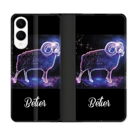 Housse Cuir Portefeuille Pour Samsung Galaxy S25 EDGE Signe Zodiaque 2 Bélier