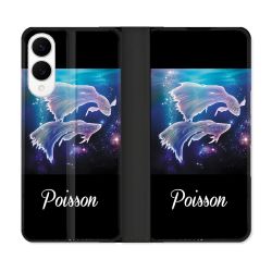 Housse Cuir Portefeuille Pour Samsung Galaxy S25 EDGE Signe Zodiaque 2 Poisson