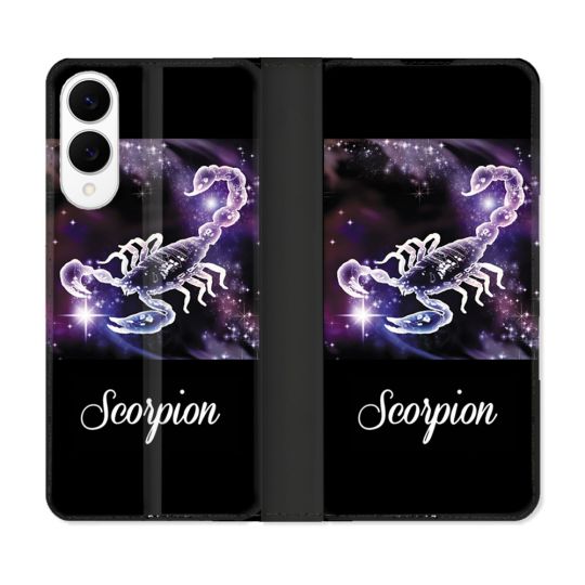 Housse Cuir Portefeuille Pour Samsung Galaxy S25 EDGE Signe Zodiaque 2 Scorpion