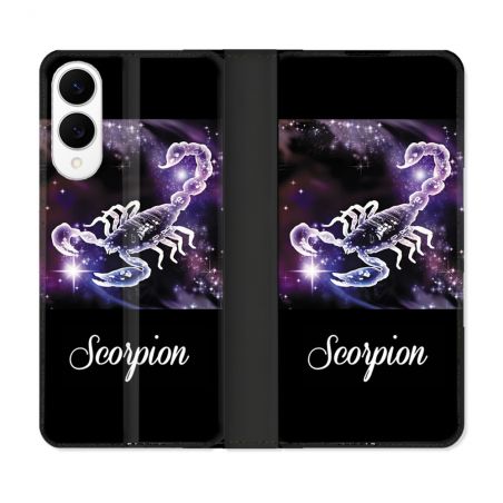 Housse Cuir Portefeuille Pour Samsung Galaxy S25 EDGE Signe Zodiaque 2 Scorpion