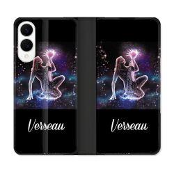 Housse Cuir Portefeuille Pour Samsung Galaxy S25 EDGE Signe Zodiaque 2 Verseau