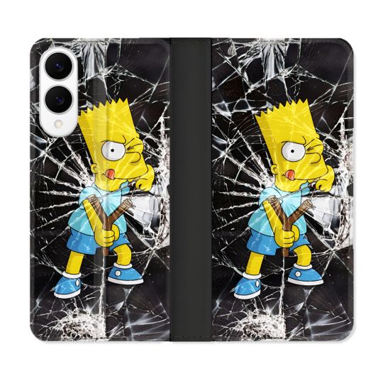 Housse Cuir Portefeuille Pour Samsung Galaxy S25 EDGE Simpson Bart
