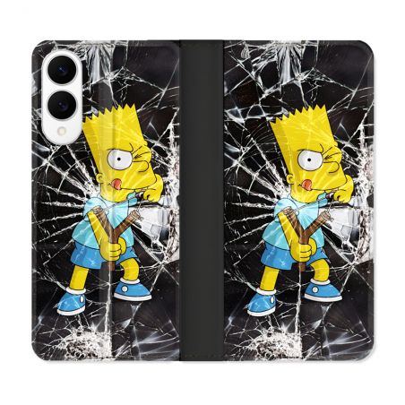 Housse Cuir Portefeuille Pour Samsung Galaxy S25 EDGE Simpson Bart