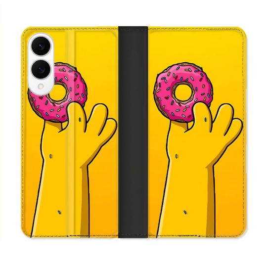 Housse Cuir Portefeuille Pour Samsung Galaxy S25 EDGE Simpson Donuts