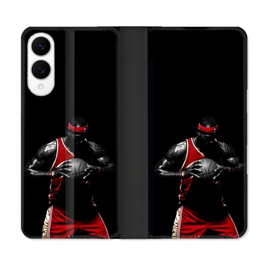 Housse Cuir Portefeuille Pour Samsung Galaxy S25 EDGE Sport Basketeur